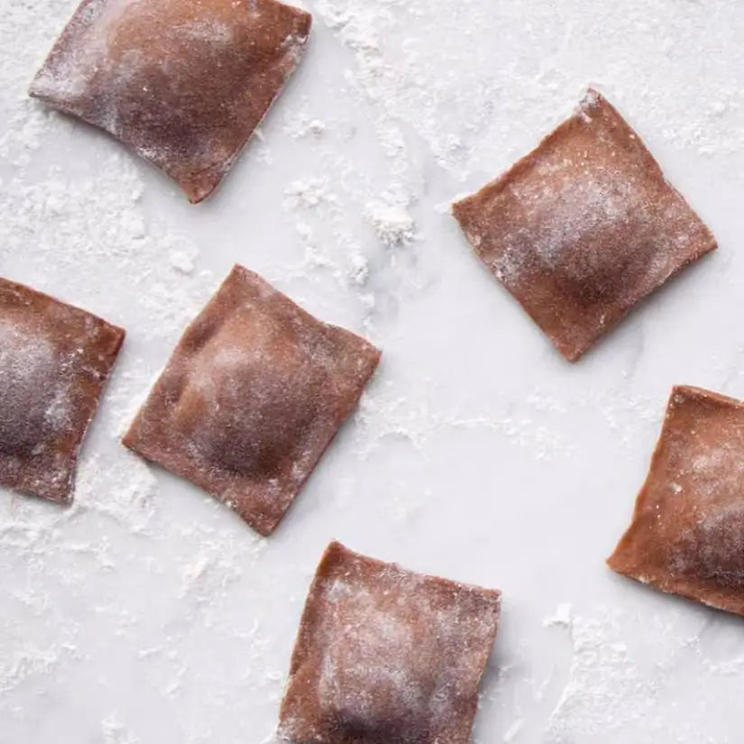 Pumpkin-Filled Chocolate Ravioli